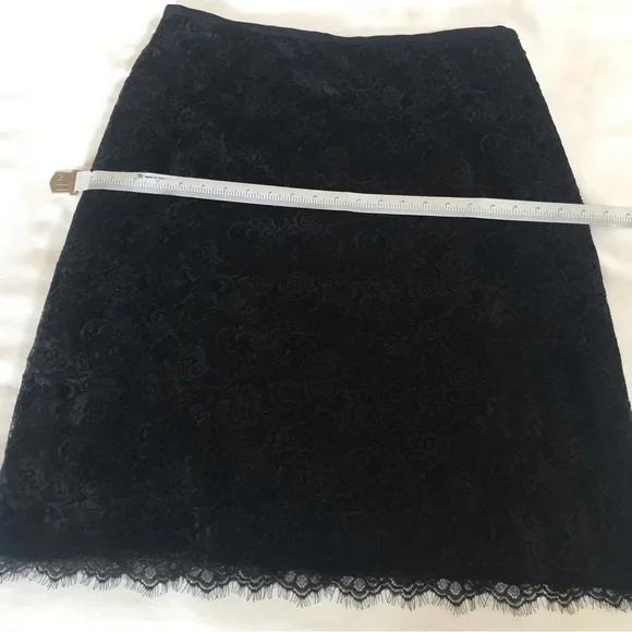 Liz Claiborne Liz Sport Skirt Size 16 Black Floral Lace Fully Lined side zipper - Picture 12 of 13